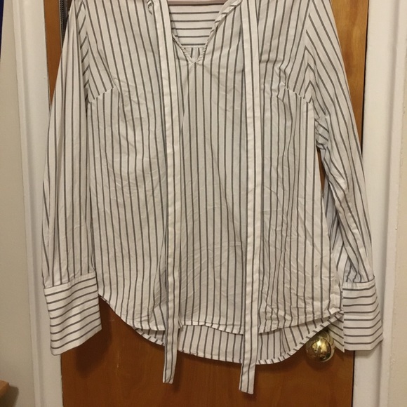 Michael Kors Striped Tie Neck Blouse - Picture 3 of 4